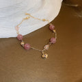 Light Luxury Strawberry Crystal Heart Beaded Bracelet For Women, Artificial Crystal Jewelry view 4