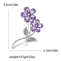 Alloy Rhinestone Clover Flower Brooch Pin For Women's Clothing Decoration view 4