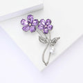 Alloy Rhinestone Clover Flower Brooch Pin For Women's Clothing Decoration view 3