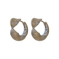 Twisted Copper Ear Cuff Earrings Minimalist Geometric Line Design Chic Cool Style view 5