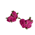 Sweet Floral Fabric Mesh Pearl Drop Earrings With Silver Pins For Fresh Fairy Forest Style view 5
