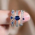 Three Piece Crown Royal Ring Set For Women Elegant French Palace Style Stackable Rings view 2