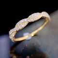 European American Fashion Twisted Edge Stack Ring Minimalist Braided Luxury Finger Jewelry view 5