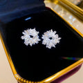 Silver Needle Zircon Pearl Flower Cluster Stud Earrings Light Luxury Elegant Fashion Jewelry view 1