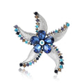 Alloy Rhinestone Starfish Flower Brooch Pin For Suits And Coats view 5