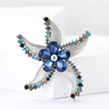 Alloy Rhinestone Starfish Flower Brooch Pin For Suits And Coats view 2