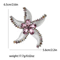 Alloy Rhinestone Starfish Flower Brooch Pin For Suits And Coats view 6