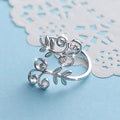 European American Metal Floral Vine Leaf Ring Adjustable Open Finger Ring For Women Fashion Jewelry view 5
