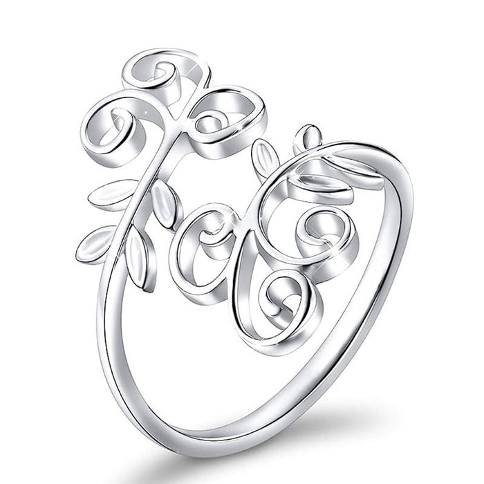 European American Metal Floral Vine Leaf Ring Adjustable Open Finger Ring For Women Fashion Jewelry