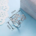 European American Metal Floral Vine Leaf Ring Adjustable Open Finger Ring For Women Fashion Jewelry view 4