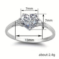 Fashion Heart Ring For Women, Simple Versatile Personality Internet Style Jewelry Finger Ring view 4