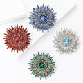 Alloy Rhinestone Sunflower Brooch Pin For Dresses And Cardigans view 1