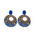 Acrylic French Oil Painting Sunflower Drop Earrings With Silver Pins, Sweet Floral Art Style view 5