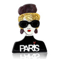Acrylic Alloy Paris Girl Brooch For Women Suit And Shirt view 5
