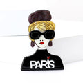 Acrylic Alloy Paris Girl Brooch For Women Suit And Shirt view 1