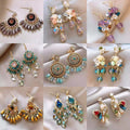 Gold Plated Gradient Artificial Crystal Butterfly Stud Earrings With Silver Posts For Women view 1
