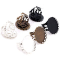 18x25mm Inner Oval Electroplated Iron Ring Cabochon Base Tray For DIY Jewelry Accessories view 1