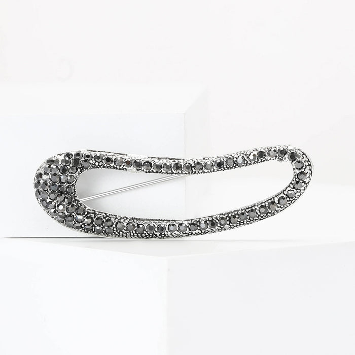 Alloy Rhinestone Oval Brooch Pin For Women's Apparel Decoration