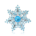 Copper Zircon Snowflake Brooch Pin For Women's Elegant Apparel view 5