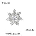 Copper Zircon Snowflake Brooch Pin For Women's Elegant Apparel view 6