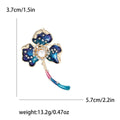 Alloy Enamel Rhinestone Clover Flower Brooch Pin For Womens Clothing view 6