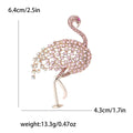 Alloy Full Rhinestone Flamingo Brooch Pin For Coats And Suits view 4