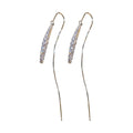 Korean Light Luxury Waterdrop Zircon Chain Tassel Drop Earrings With Silver Needle view 5