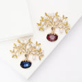 Pearl Rhinestone Alloy Money Tree Brooch For Clothing Decoration view 1
