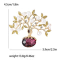 Pearl Rhinestone Alloy Money Tree Brooch For Clothing Decoration view 4