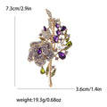 Alloy Rhinestone Rose Bouquet Brooch For Elegant Women Apparel view 6