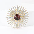 Alloy Rhinestone Sunflower Brooch Pin For Women Suit Shawls view 2