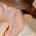 Alloy Red And Blue Polka Dot Heart Stud Earrings Sweet Cool Minimalist Commuter Style view 3