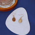 Creative Coffee Bean Enamel Oval Dangle Alloy Hook Earrings For Women Elegant Minimalist Jewelry Earrings view 3