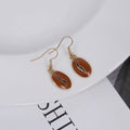 Creative Coffee Bean Enamel Oval Dangle Alloy Hook Earrings For Women Elegant Minimalist Jewelry Earrings view 1