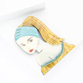 Acrylic Blonde Girl Brooch Pin For Women's Fashion Clothing view 3