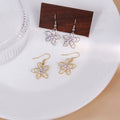 Elegant Alloy Hollow Five-Petal Flower Pearl Drop Earrings For Women Korean Minimalist Statement Earrings view 1