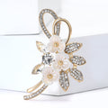 Alloy Rhinestone Plum Blossom Bouquet Brooch Pin For Womens Apparel view 2