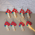 Colorful Mushroom Shape Acrylic Drop Earrings Cute Flower Lightning Yin Yang Pattern Dangle Earrings view 1