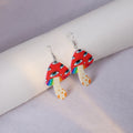 Colorful Mushroom Shape Acrylic Drop Earrings Cute Flower Lightning Yin Yang Pattern Dangle Earrings view 4