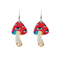 Colorful Mushroom Shape Acrylic Drop Earrings Cute Flower Lightning Yin Yang Pattern Dangle Earrings view 5