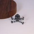 Creative Gunmetal Skull Head Open Ring, Exaggerated Punk Gothic Halloween Adjustable Finger Jewelry view 1