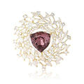 Copper Zircon Star Flower Brooch Pin For Shawls And Dresses view 5