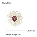 Copper Zircon Star Flower Brooch Pin For Shawls And Dresses view 4