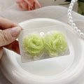 Elegant Summer Fabric Lace Flower Stud Alloy Pin Fresh Sweet Contrast Color Floral Statement Earrings view 4