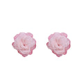 Elegant Summer Fabric Lace Flower Stud Alloy Pin Fresh Sweet Contrast Color Floral Statement Earrings view 5
