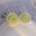 Elegant Summer Fabric Lace Flower Stud Alloy Pin Fresh Sweet Contrast Color Floral Statement Earrings view 2