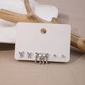 Elegant Alloy Zircon Heart Waterdrop Tassel Square Butterfly Stud Set For Women Earrings view 2