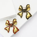 Alloy Gilded Enamel Bow Brooch Pin For Women Apparel view 1