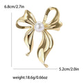 Alloy Pearl Bow Brooch Pin For Elegant Womens Clothing Decoration view 6