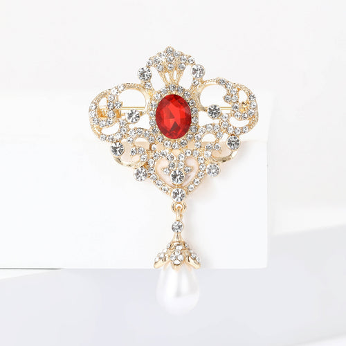 Alloy Rhinestone Palace Pendant Brooch For Dress And Shawl